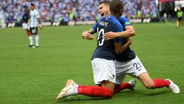 Kylian Mbappe of France football team vs Argentina at FIFA World Cup 