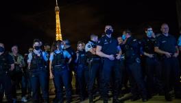 france police hold protest.