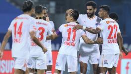 sunil chhetri of Bengaluru FC celebrates his goal against Odisha FC