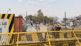 Police barricade at Singhu border