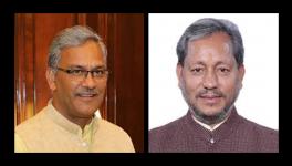 (L) Trivendra Singh Rawat and (R) Tirath Singh Rawat