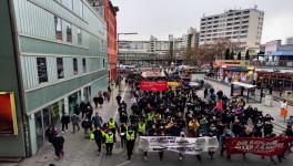 Berliners protest the striking down of a law on rent caps. Photo: Beyond Europe/Twitter