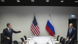 US Secretary of State Antony Blinken, left, met with Russian Foreign Minister Sergey Lavrov, right, at Reykjavik, Iceland, May 19, 2021