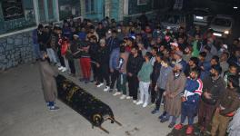 Funeral of Policeman Towseef Ahamad in Srinagar. Photo by Faizan Mir