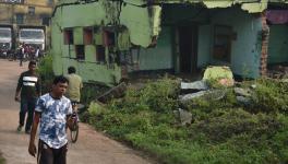 All that remains of the dilapidated house of Tapan Pal in Harishpur village of Paschim Bardhaman following an incident of earth subsidence in July 2002 1