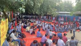 A two-day hunger strike outside Gurugram's Mini Secretariat was launched on Tuesday. Image clicked by Ronak Chhabra