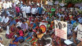 Secondary grade teachers on hunger strike. Image courtesy: SSTA.