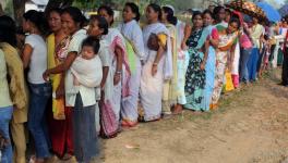 The female Voters are waiting for their turn to cast the vote at a polling station in Vamen Vukhri Tree, Dimapur, Nagaland during the first phase of the General Election-2009 on April 16, 2009.