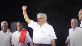 Yechury greeting the crowd. Image courtesy: CPI(M), Tamil Nadu