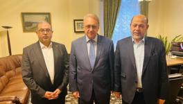 Russia’s Dy Foreign Minister & Special Envoy Mikhail Bogdanov (C) held talks with Iran’s Dy Foreign Minister Ali Bagheri Kani and Hamas’ head of International Relations Mousa Marzouk, Moscow, Oct. 26, 2023 