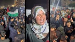 Screenshots of videos of celebrations in the Gaza strip after the agreement was announced.