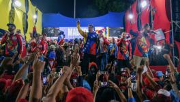 Nicolás Maduro greets thousands of supporters outside of MIraflores Palace on July 28. Photo: Zoe Alexandra