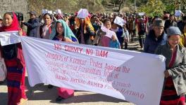 Tribals in Siang river belt in Arunachal Pradesh demonstrating against a proposed mega hydropower dam. Photo Credit: The Hindu