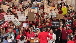 Workers pack the State Capitol building in Salt Lake City, Utah demanding Governer Cox veto HB 267. Photo: UEA