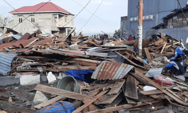 The scene in Palu, on the island of Sulawesi, Indonesia, after Friday’s tsunami.