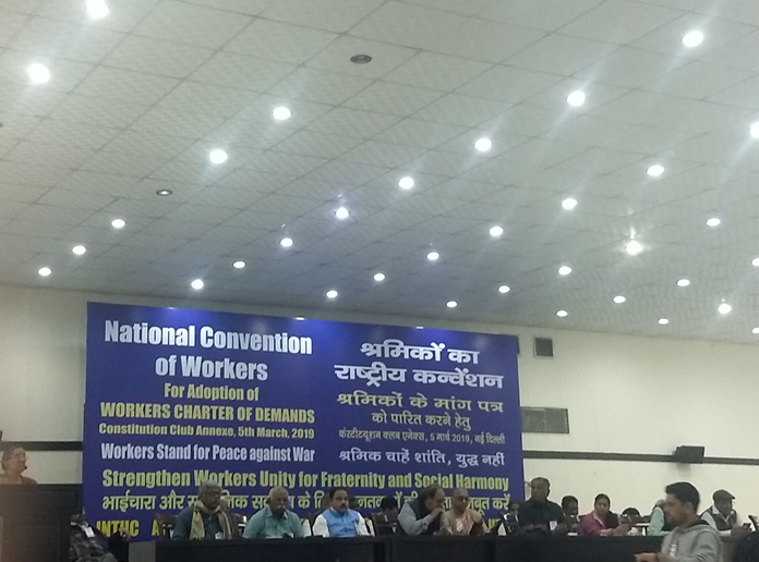 Trade Union leaders release the 15-point demand charter against Modi government’s attack on workers.