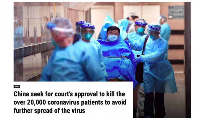 China not seeking court approval to kill 20,000 coronavirus patient