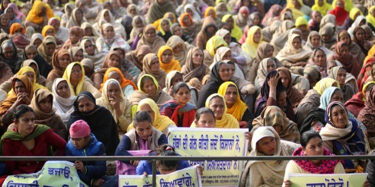 Women farmers at Tikri border of the national capital. Large number of women farmers have joined the ongoing protests against the new farm laws. 