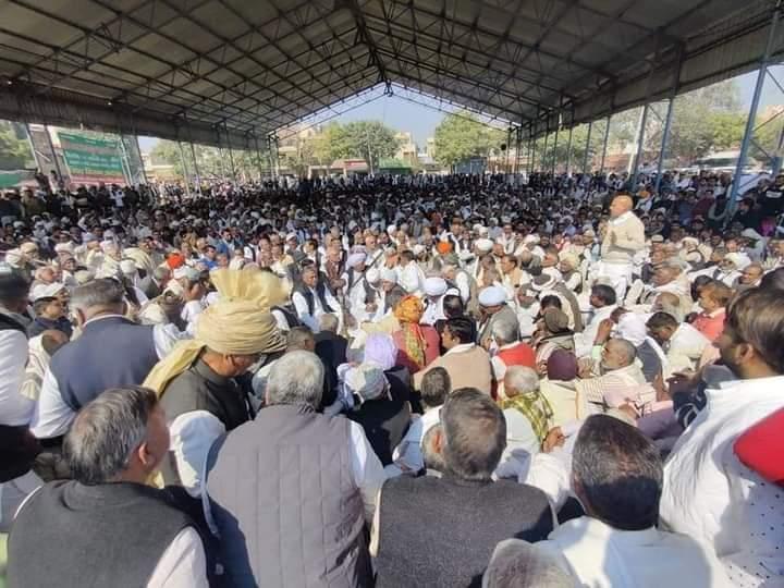 Mahapanchayat at farmers' protest at Palwal.