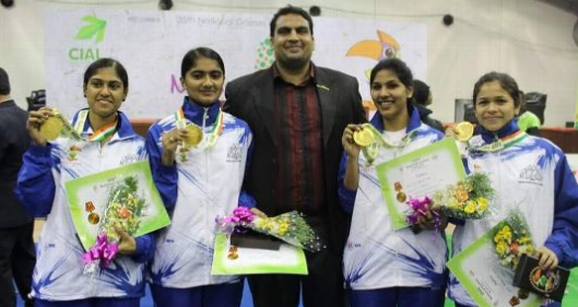 Bhavani Devi with coach Sagar Lagu