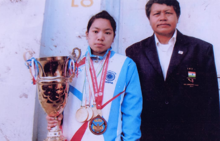 Mirabai Chanu and coach Anita Chanu