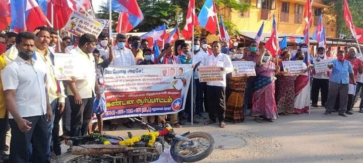 Protest in a south Chennai neighbourhood