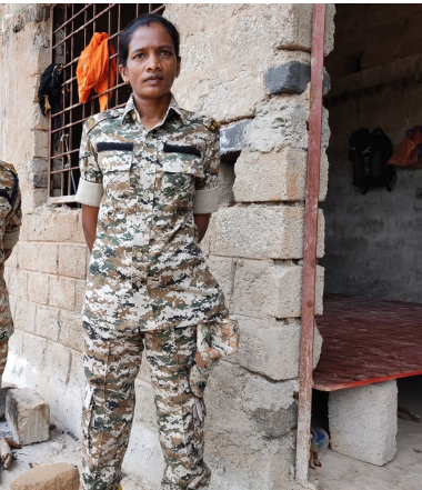 Surrendered Maoist member Sundari in Dantewada.