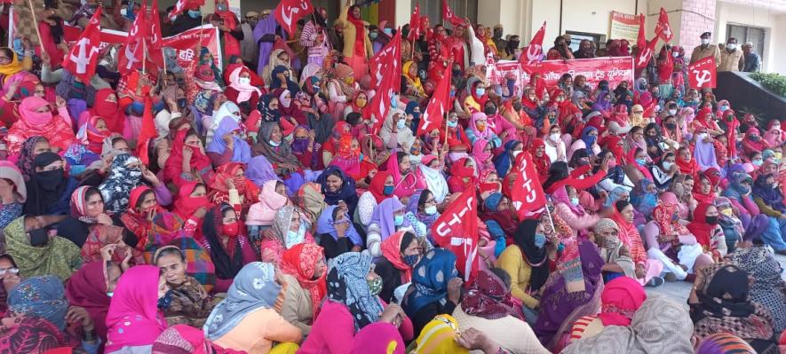 On January 12, nearly 23,000 anganwadi workers and helpers in Haryana also courted arrest across numerous districts. Image Courtesy - Facebook/CITU Haryana