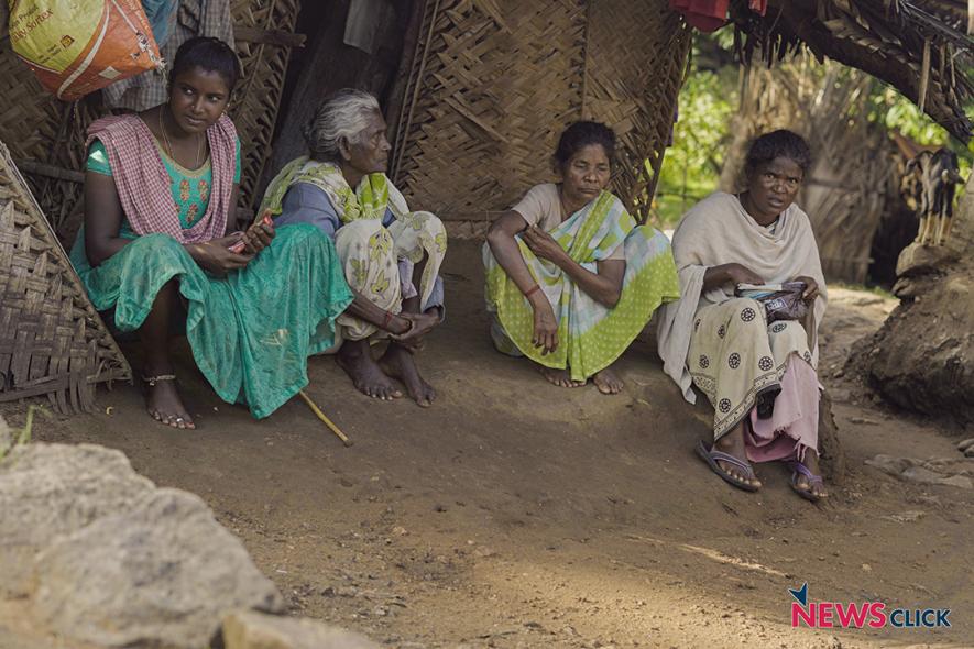 Malasar Adivasi women at the Navamalai settlement.