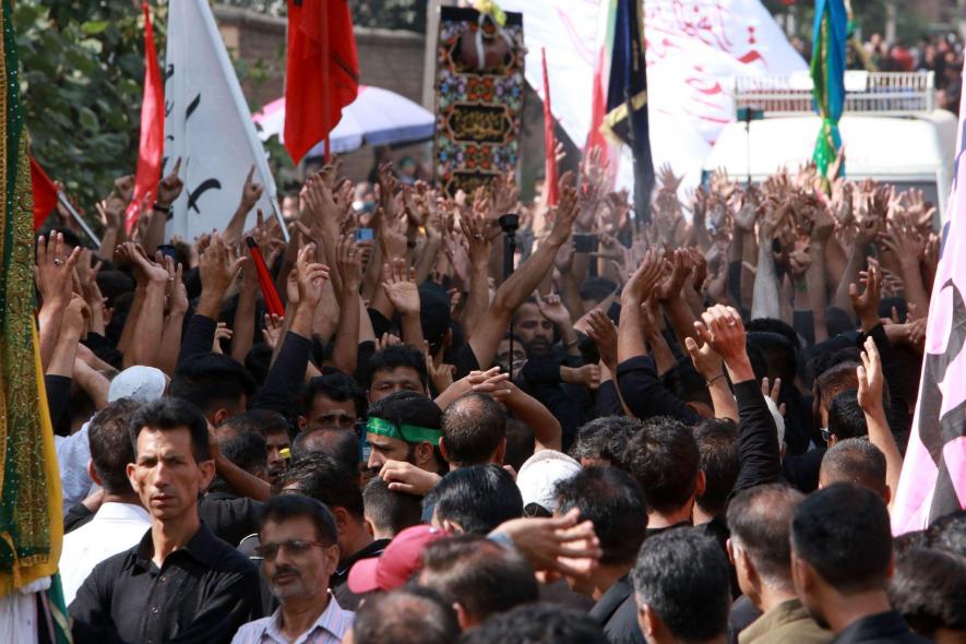 A Muharram procession being carried out at Rainawari in Srinagar