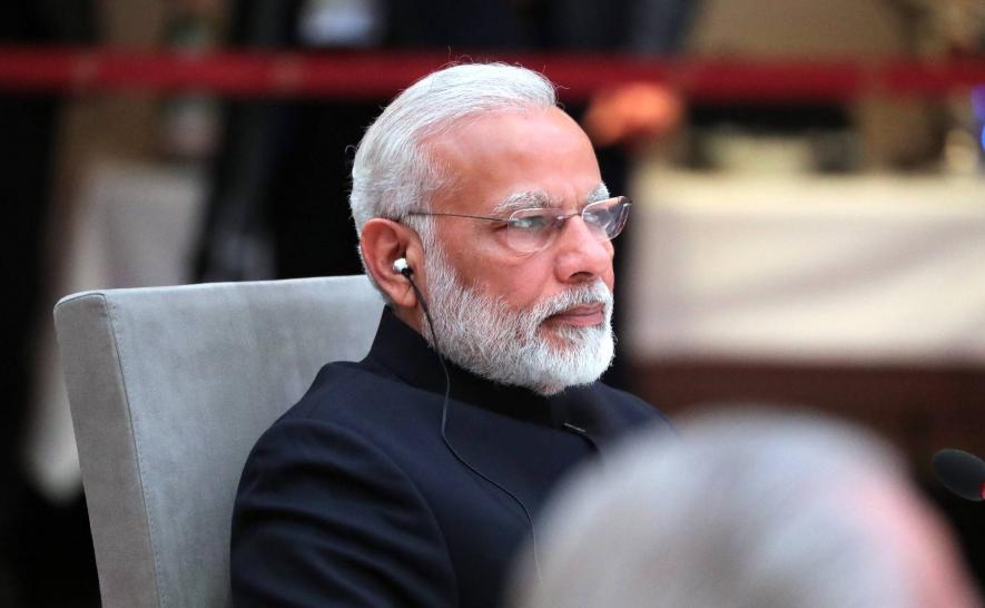 Prime Minister of India Narendra Modi at an informal meeting of heads of state and government of the BRICS countries.