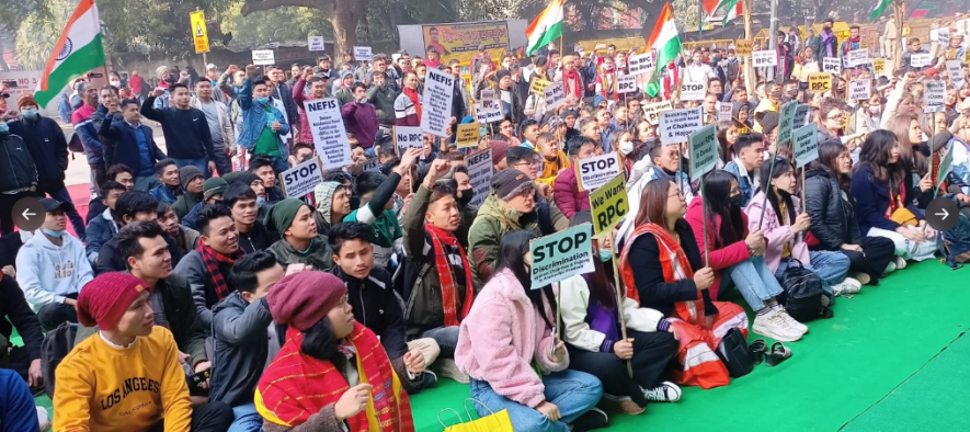 Protest against cancellation of Residential Proof Certificate (RPC) by the state government of ArunachalPradesh