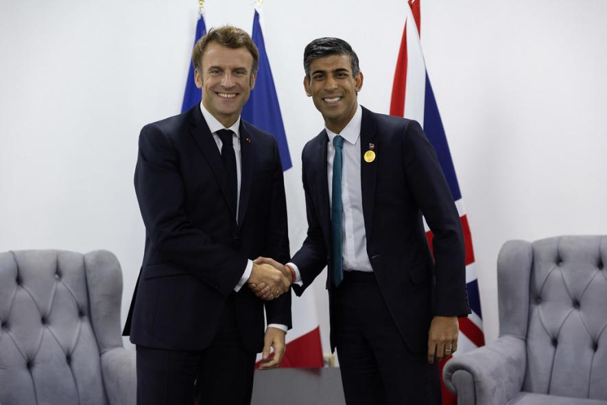 Rishi Sunak, prime minister of UK and Emmanuel Macron, president of France. | Image courtesy: flickr 