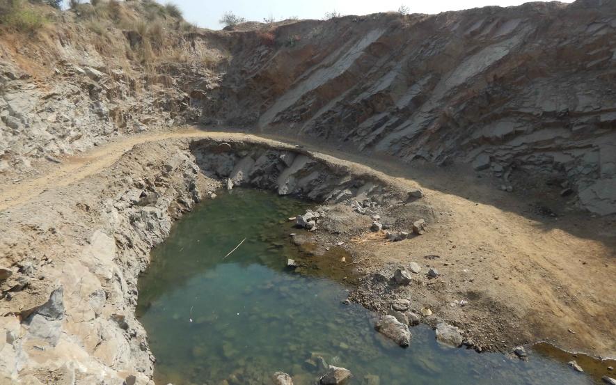 Close stone quarry at saltora