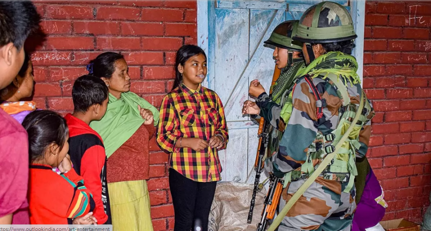 Assam Rifles Area Domination Patrol in Manipur Photo: PTI