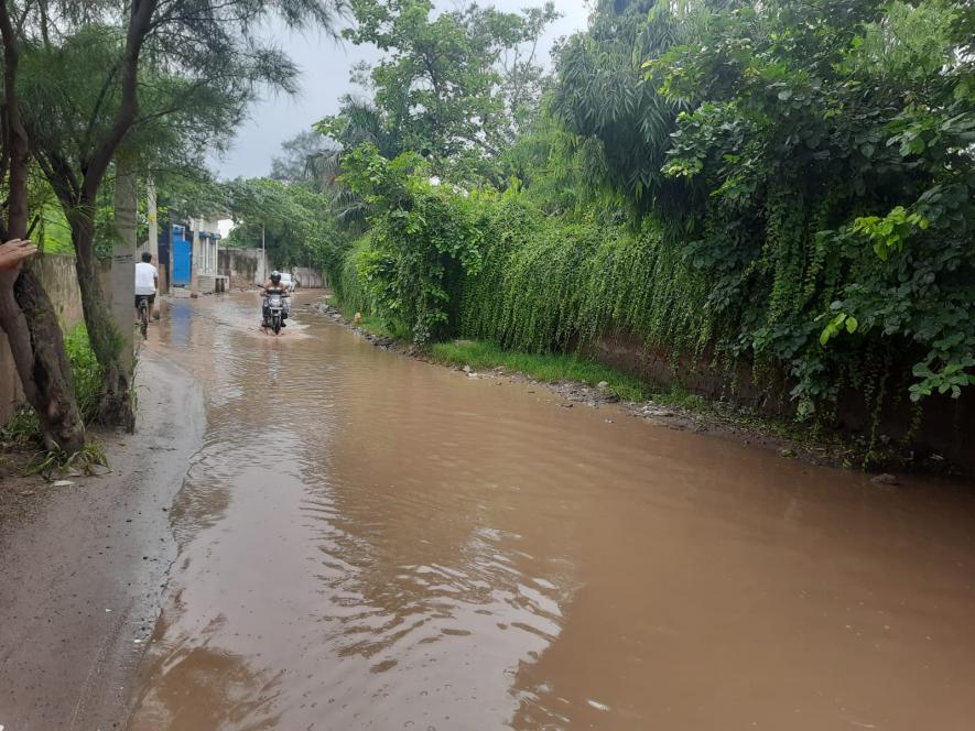 Such is the condition of the streets around Sushant Vihar where often riders on two wheelers fall off their vehicles during monsoon.