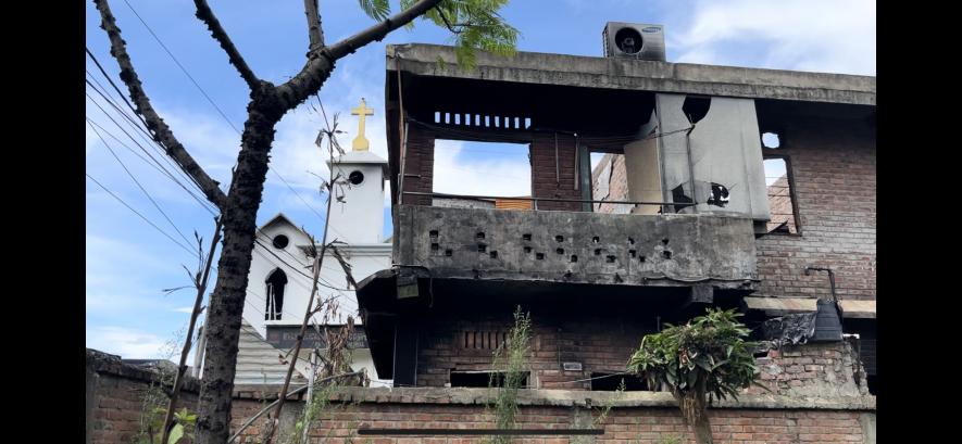 Post violence visuals from the Sangaiprou locality in Imphal.