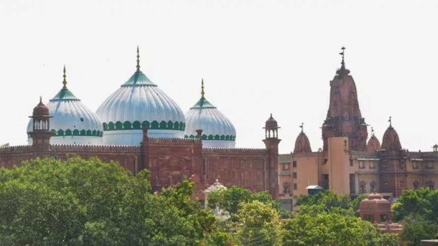 A view of Sri Krishna Janmabhoomi temple and Shahi Idgah mosque, in Mathura.