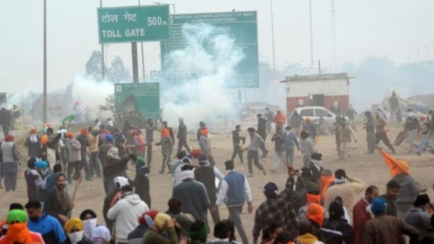 On February 14, the second day of the protest, around 40 farmers "sustained injuries as the Haryana Police employed rubber bullets, tear gas, and water cannons to disperse the protesting crowd. 