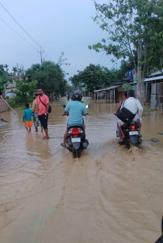 Roads submerged in Hailakandi. Photo by: Farid Ali, CJP volunteer.