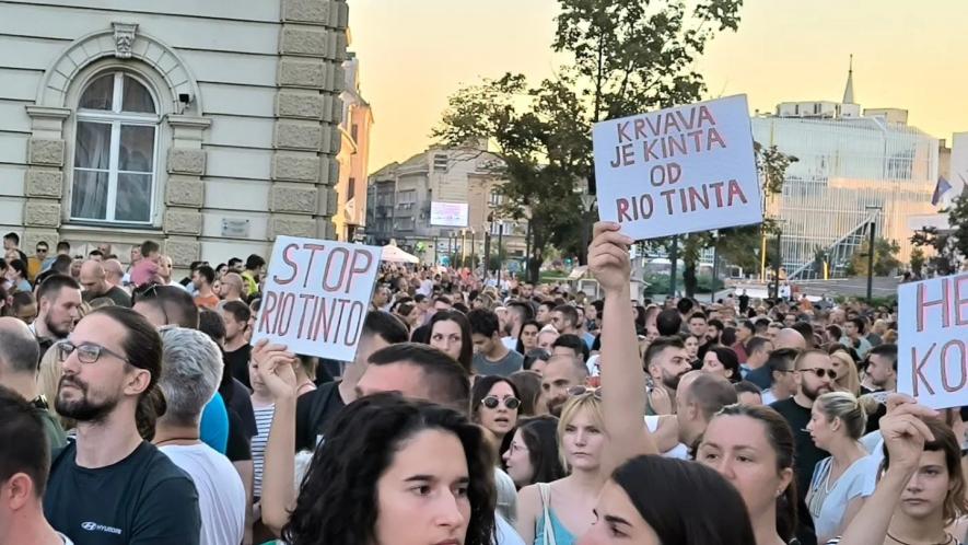 Protests against Rio Tinto in Serbia, 2024. Source: Mašina/Facebook