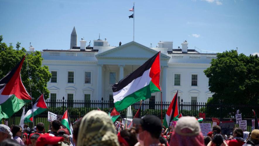 Pro-Palestine protesters rally outside of the White House on June 8 (Photo: the Palestinian Youth Movement)