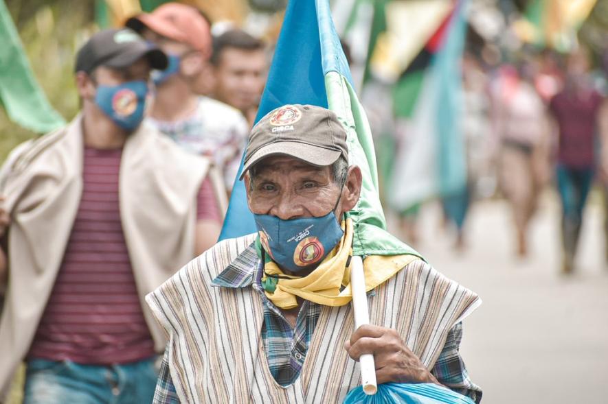 An older peasant participates in a protest in Catatumbo. Photo: CISCA