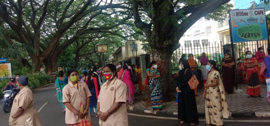 protest outside nimhans